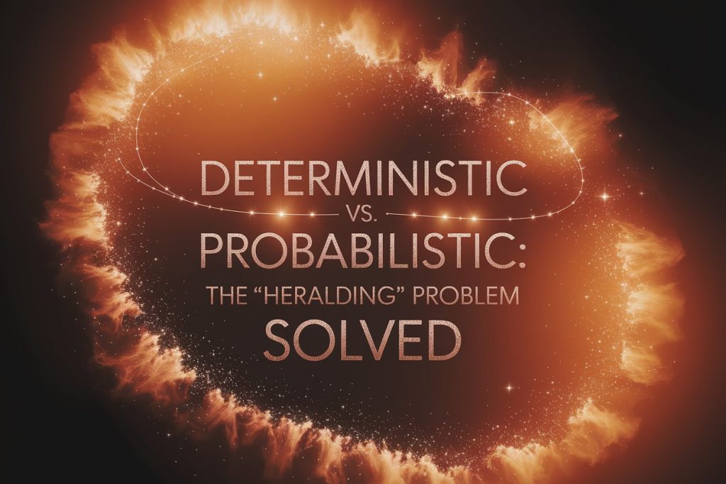 Deterministic vs. Probabilistic: The "Heralding" Problem Solved