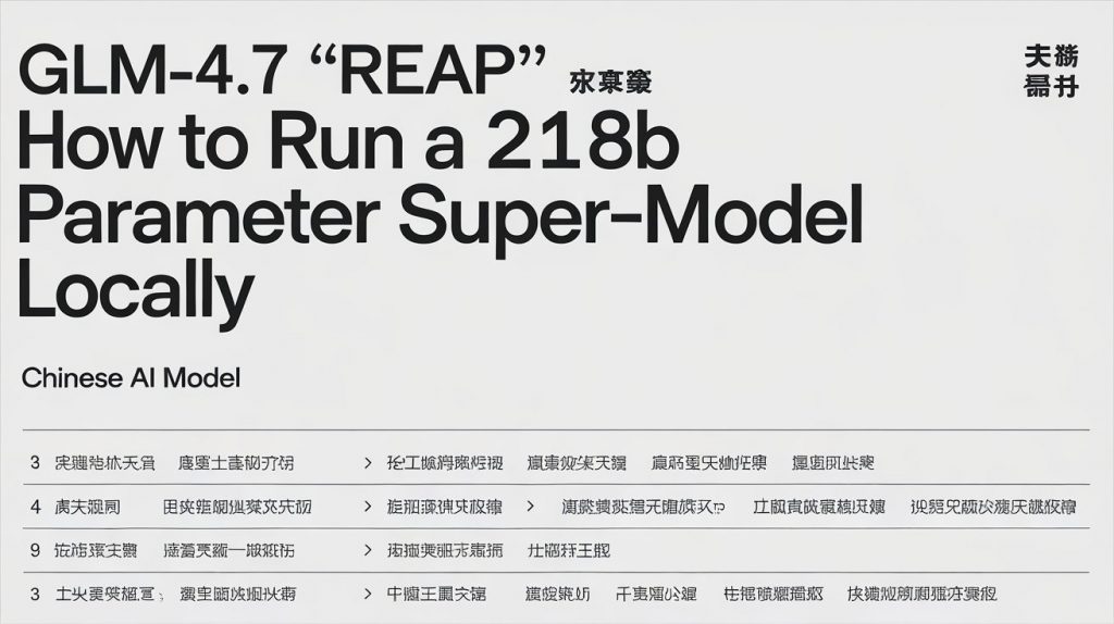 GLM-4.7 "REAP": How to Run a 218B Parameter Super-Model Locally