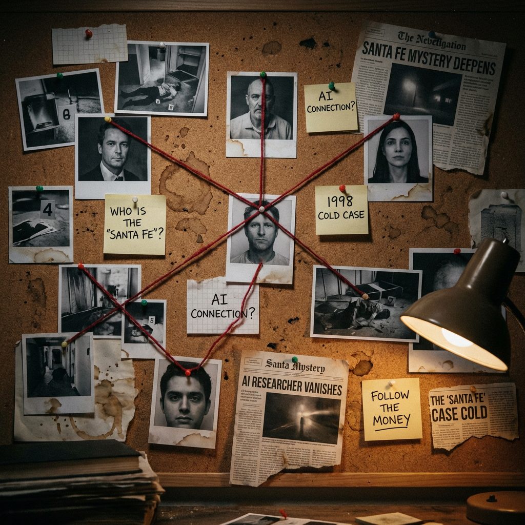 Detective Corkboard Linking Epstein and AI